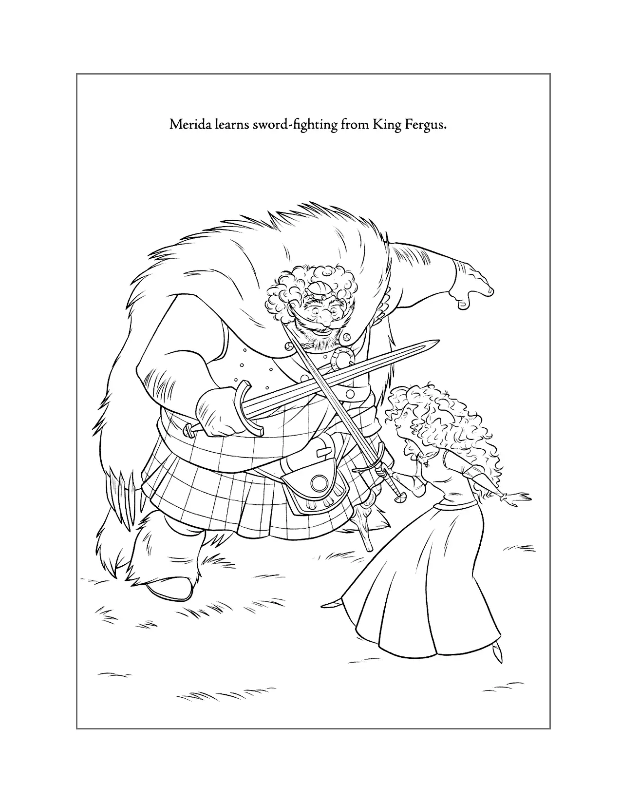 Merida And Dad Brave Coloring Pages