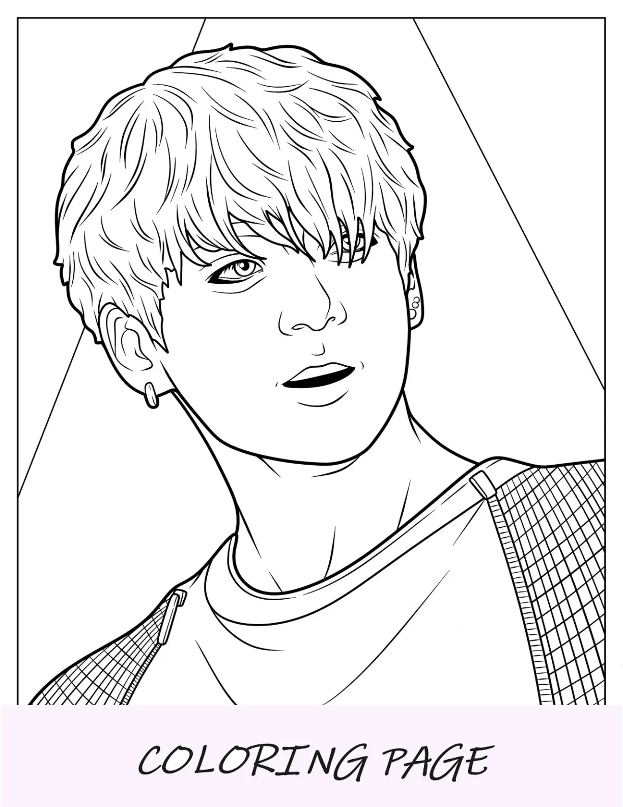 Página para colorir BTS de Jungkook de perto no palco