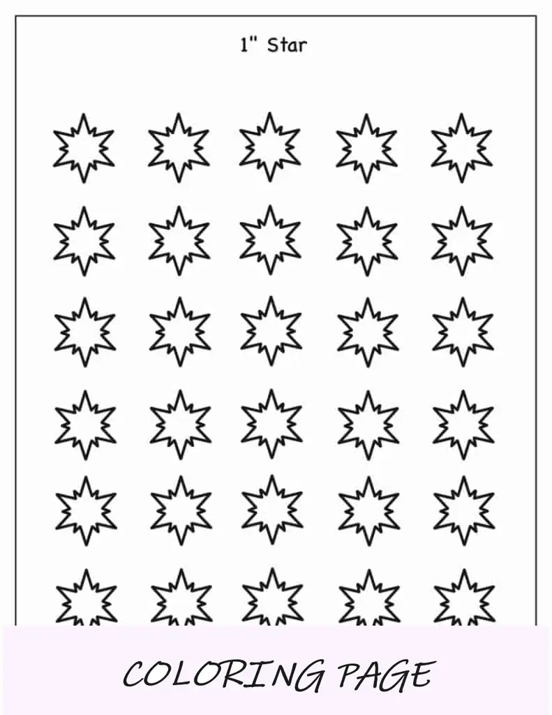 Modelo de estrela de 12 pontas e 1 polegada