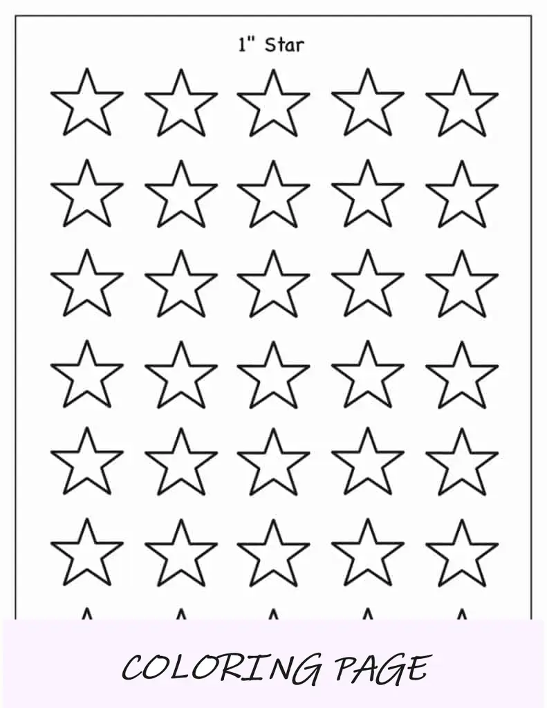 Modelo de estrela de 5 pontas de 1 polegada