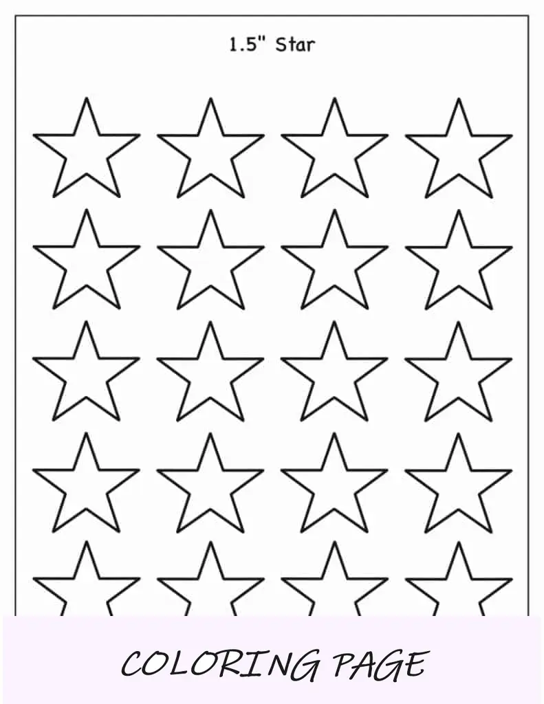 Modelo de estrela de 5 pontas de 1,5 polegadas