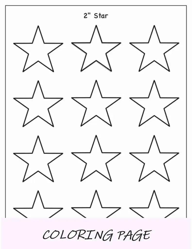 Modelo de estrela de 5 pontas de 2 polegadas