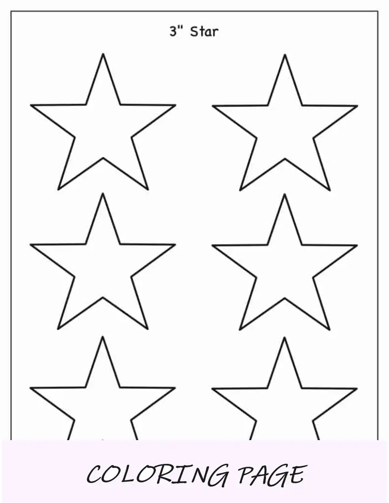 Modelo de estrela de 5 pontas de 3 polegadas