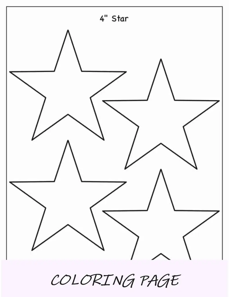 Modelo de estrela de 5 pontas de 4 polegadas