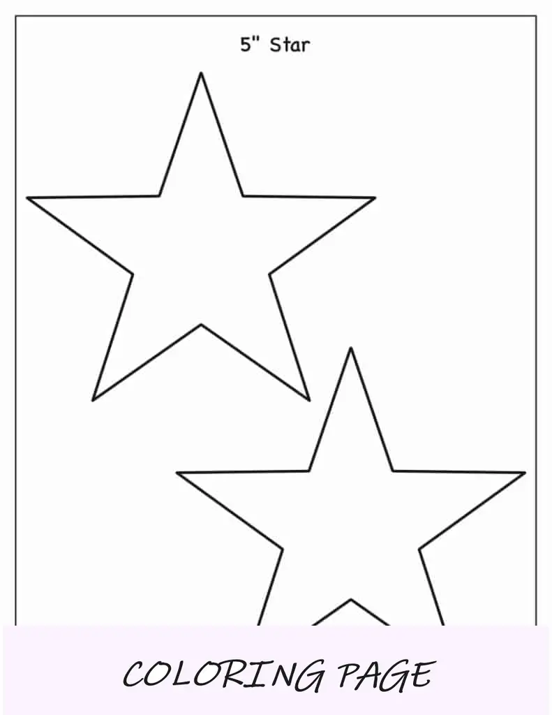 Modelo de estrela de 5 pontas de 5 polegadas
