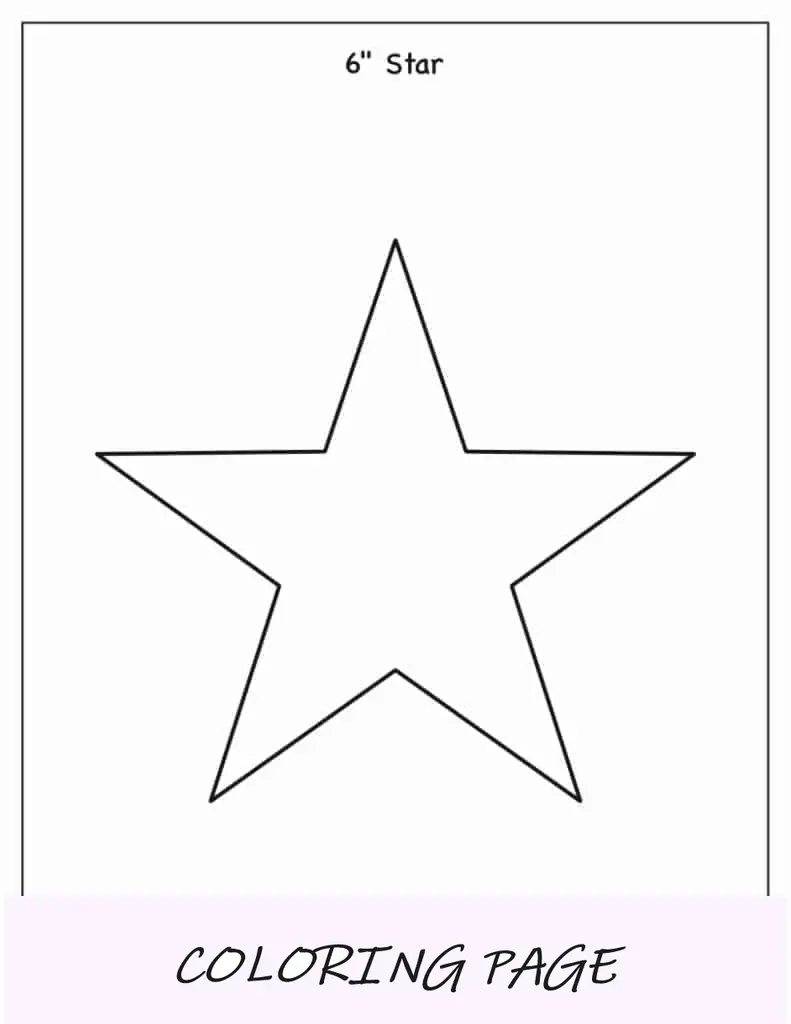 Modelo de estrela de 5 pontas de 6 polegadas