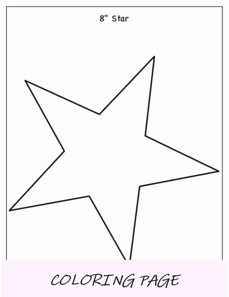 Modelo de estrela de 5 pontas de 8 polegadas