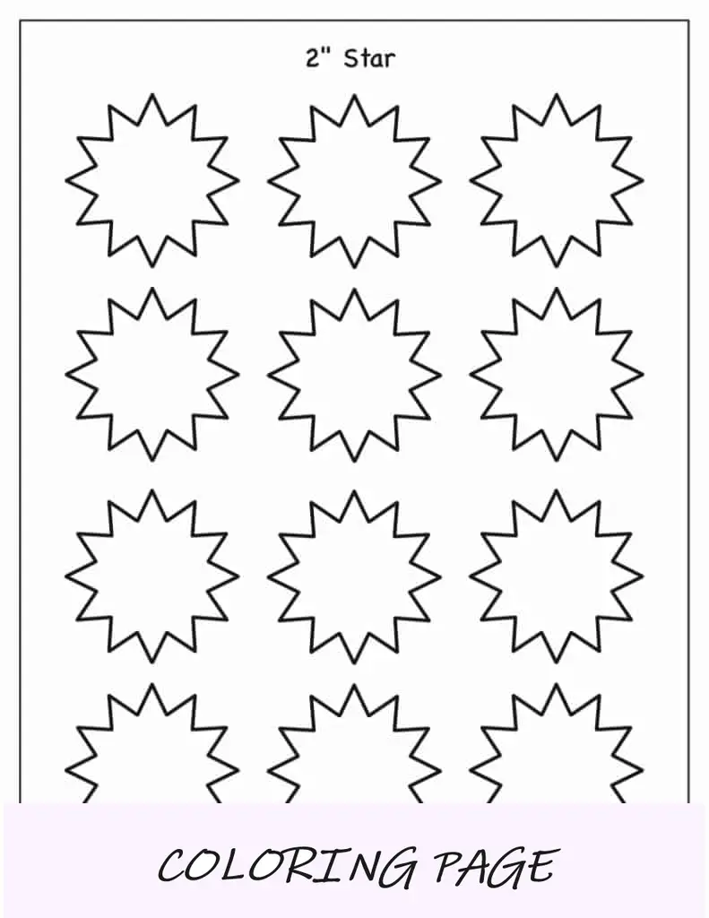 Modelo de estrela de 12 pontas (2 polegadas)
