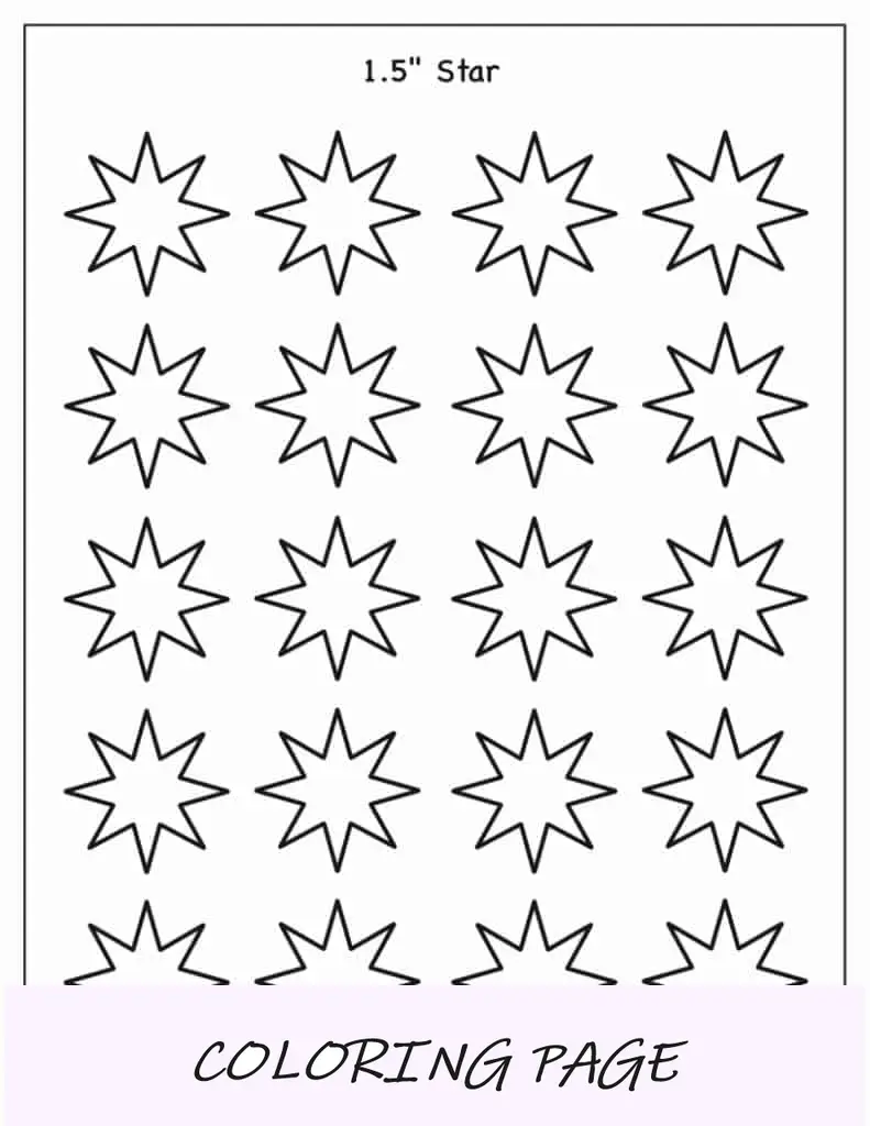 Modelo de estrela de 8 pontas de 1,5 polegadas