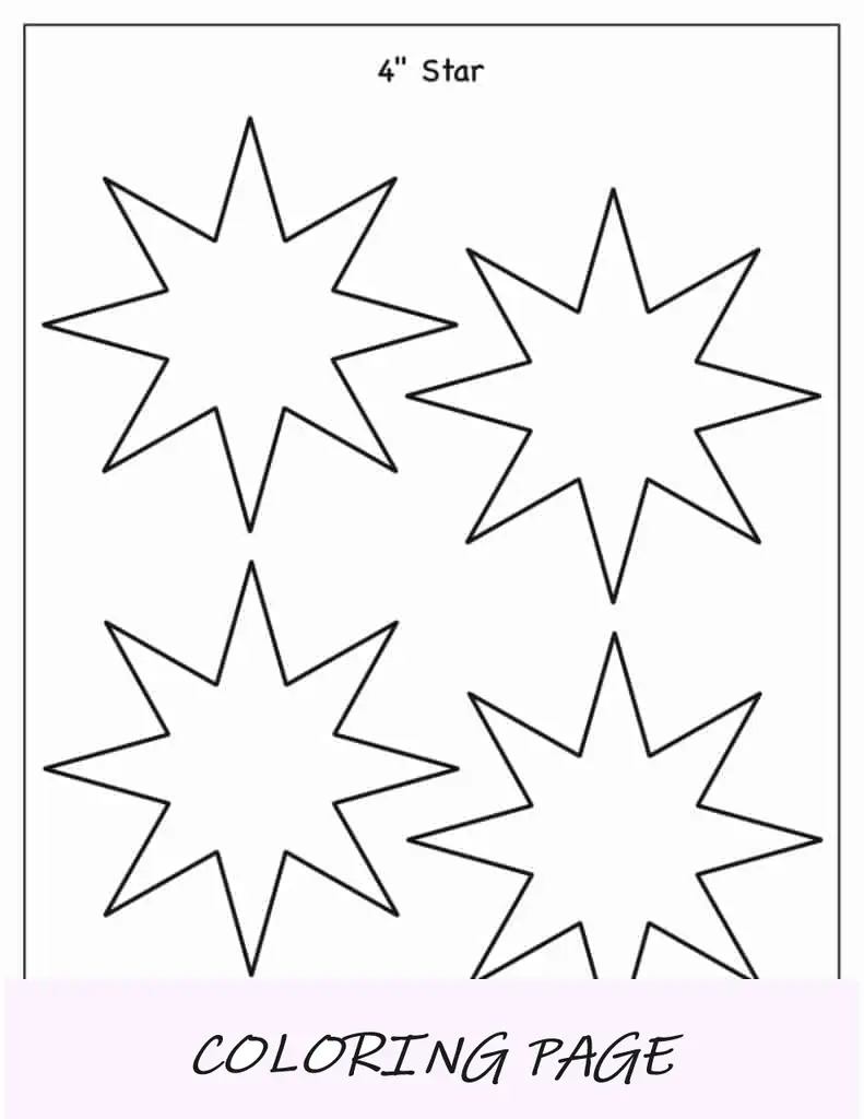 Modelo de estrela de 8 pontas e 4 polegadas