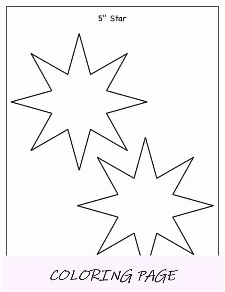 Modelo de estrela de 8 pontas e 5 polegadas