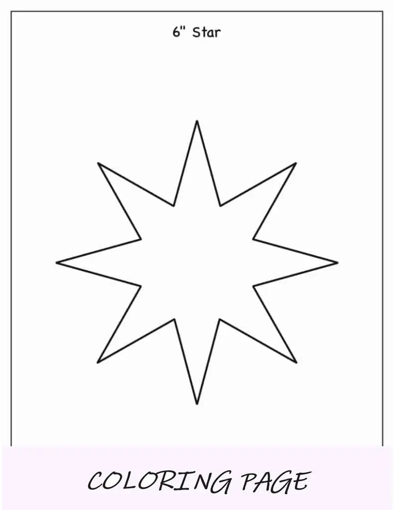 Modelo de estrela de 8 pontas e 6 polegadas