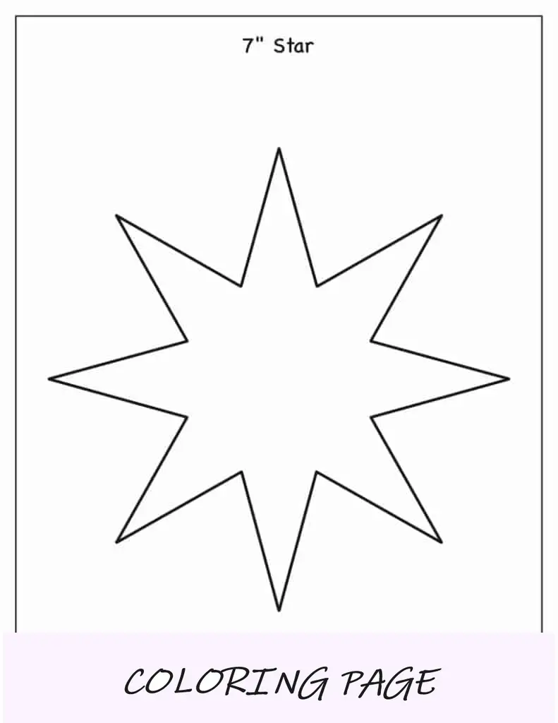 Modelo de estrela de 8 pontas e 7 polegadas
