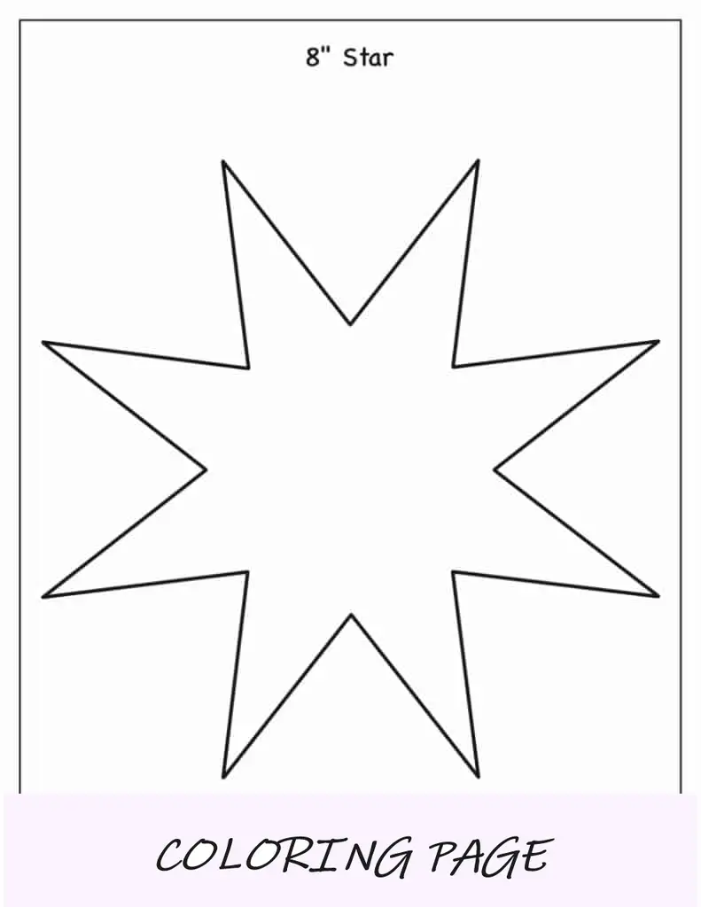 Modelo de estrela de 8 pontas de 8 polegadas