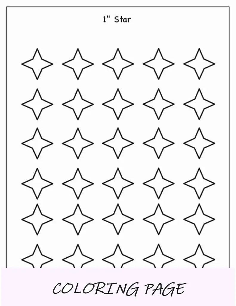 Modelo de estrela de 4 pontas de 1 polegada