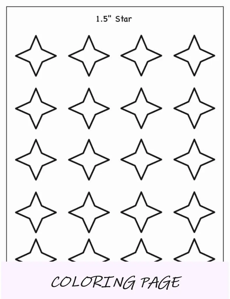 Modelo de estrela de 4 pontas de 1,5 polegadas
