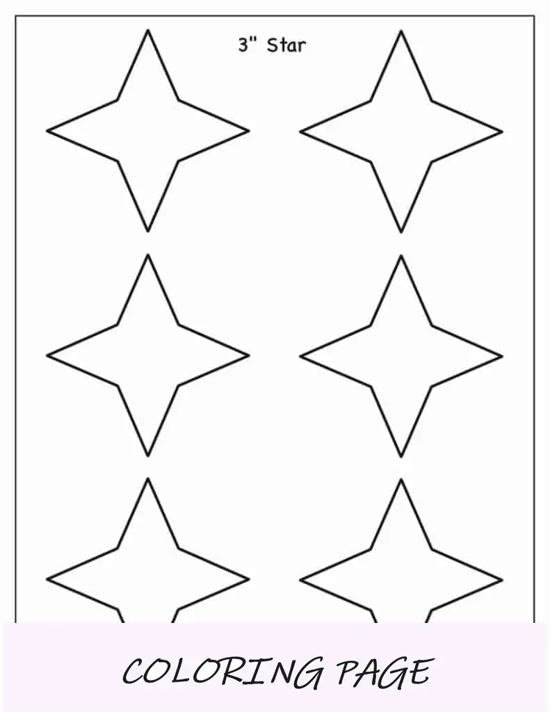 Modelo de estrela de 4 pontas e 3 polegadas