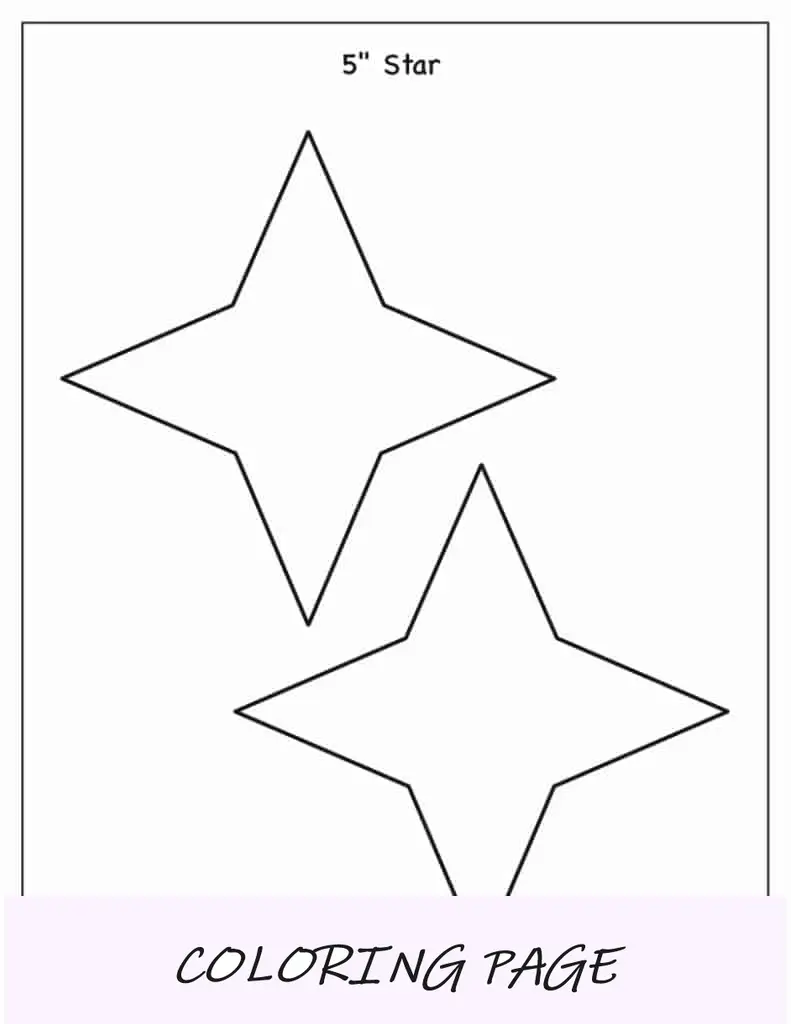 Modelo de estrela de 4 pontas de 5 polegadas