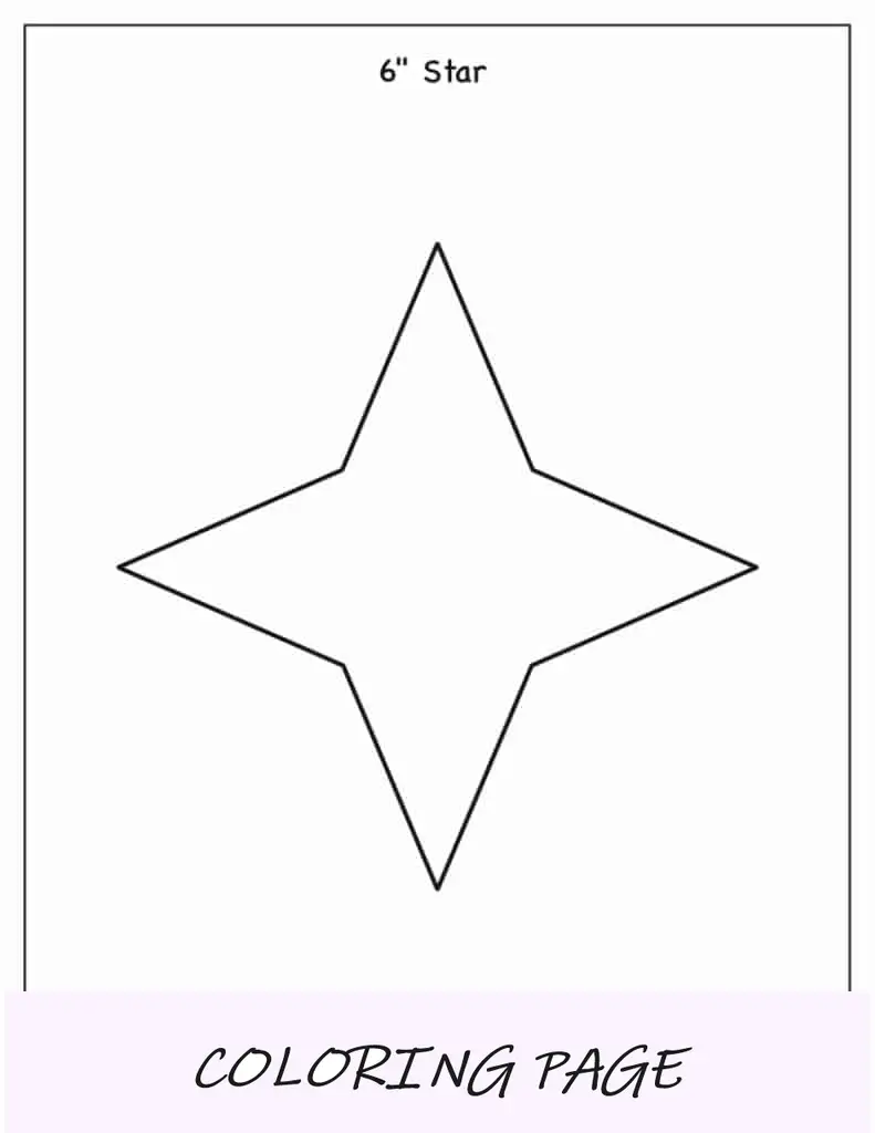 Modelo de estrela de 4 pontas de 6 polegadas