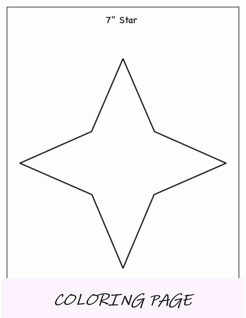 Modelo de estrela de 4 pontas de 7 polegadas