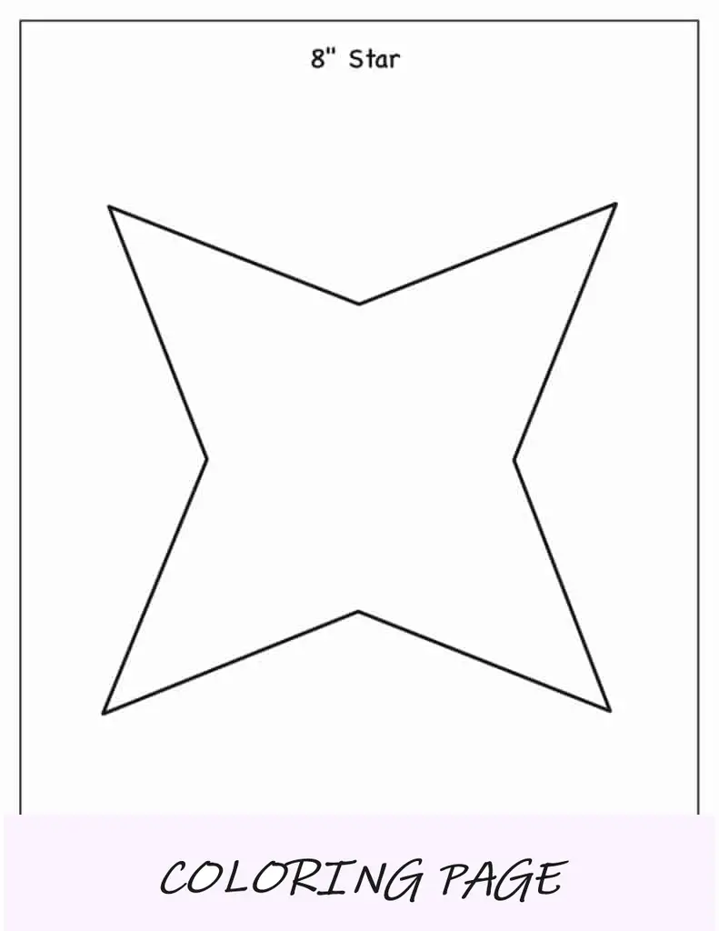 Modelo de estrela de 4 pontas de 8 polegadas