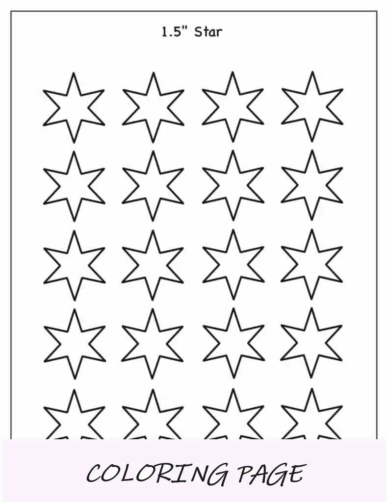 Modelo de estrela de 6 pontas de 1,5 polegadas