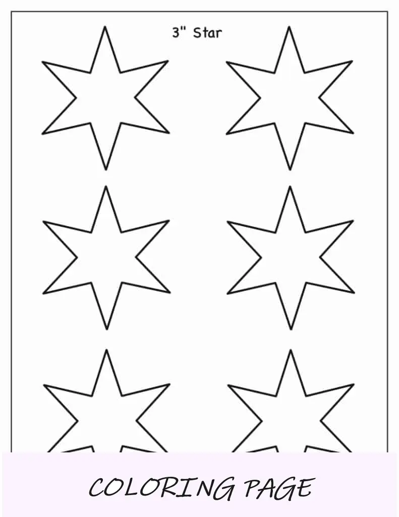 Modelo de estrela de 6 pontas e 3 polegadas