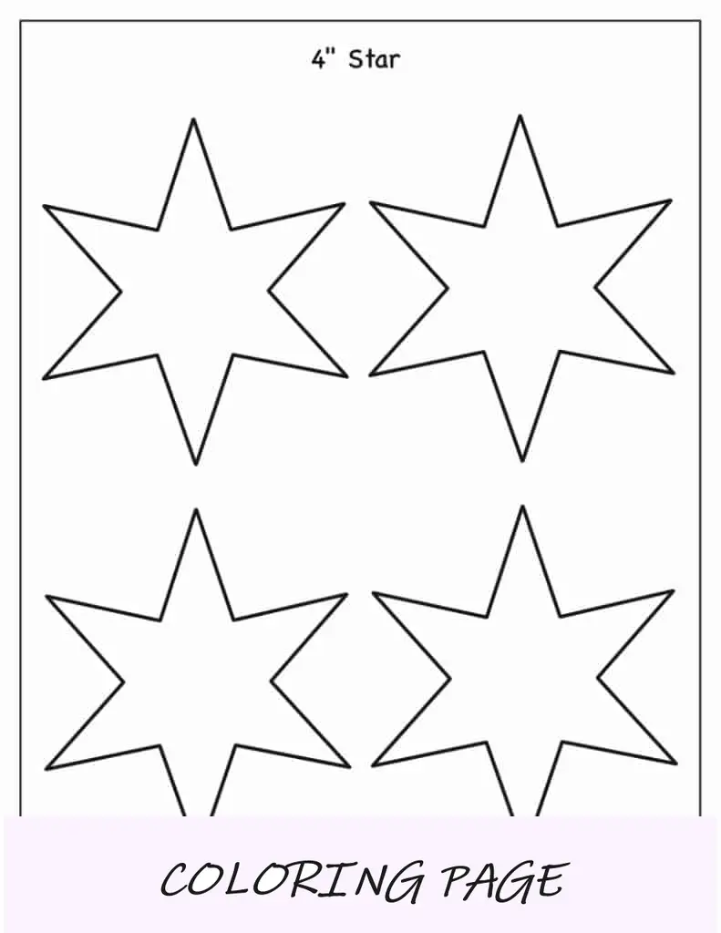 Modelo de estrela de 6 pontas e 4 polegadas