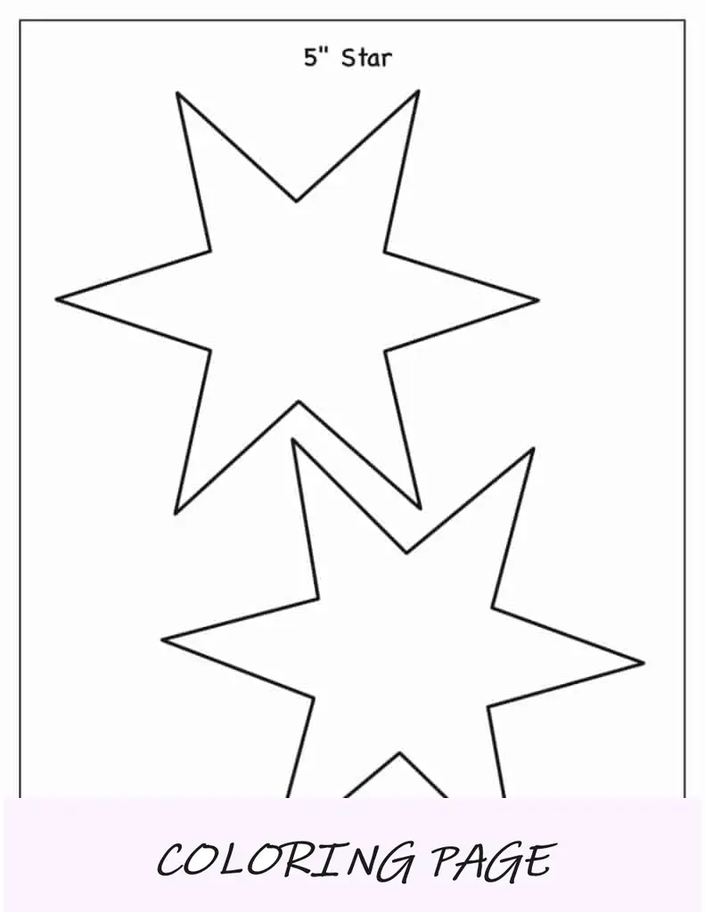 Modelo de estrela de 6 pontas de 5 polegadas