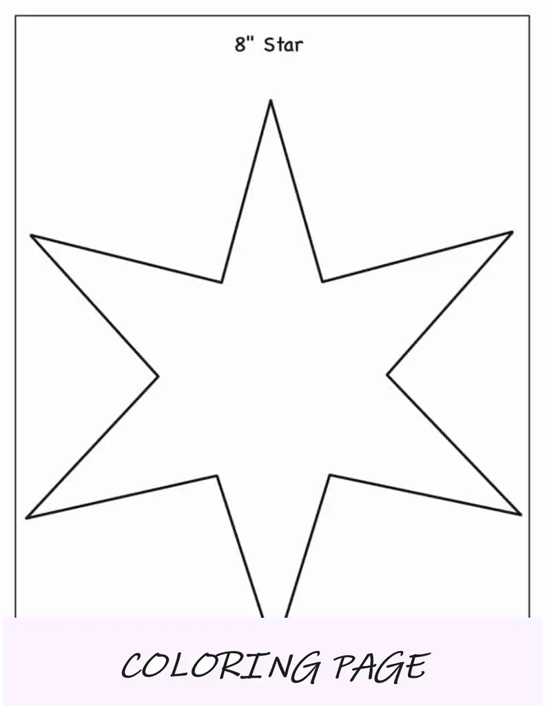 Modelo de estrela de 6 pontas de 6 polegadas