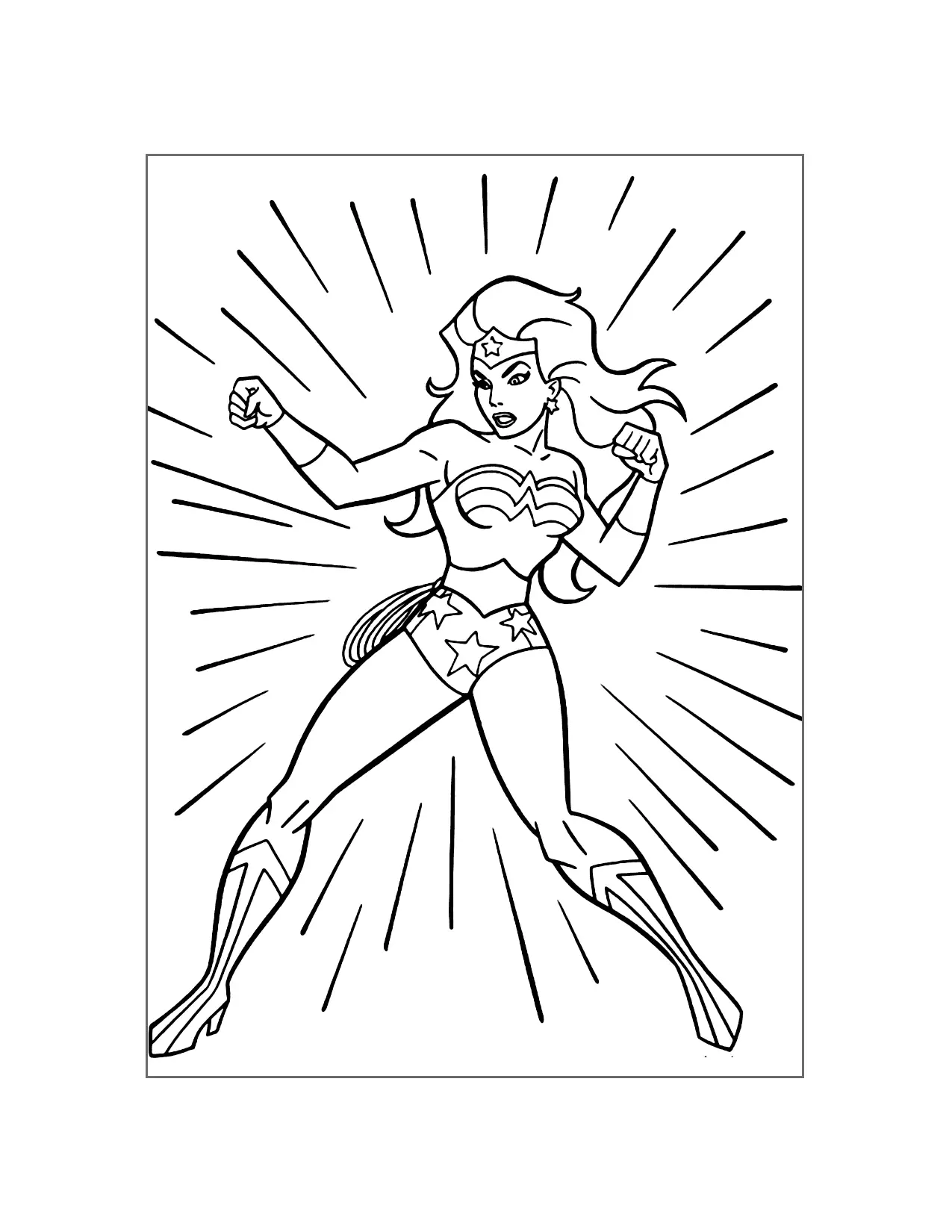 Wonder Woman Superhero Coloring Page