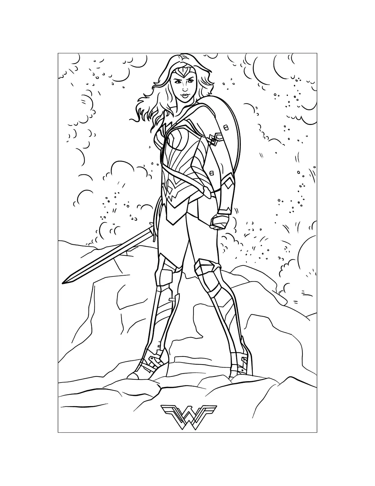 Epic Wonder Woman Movie Coloring Page