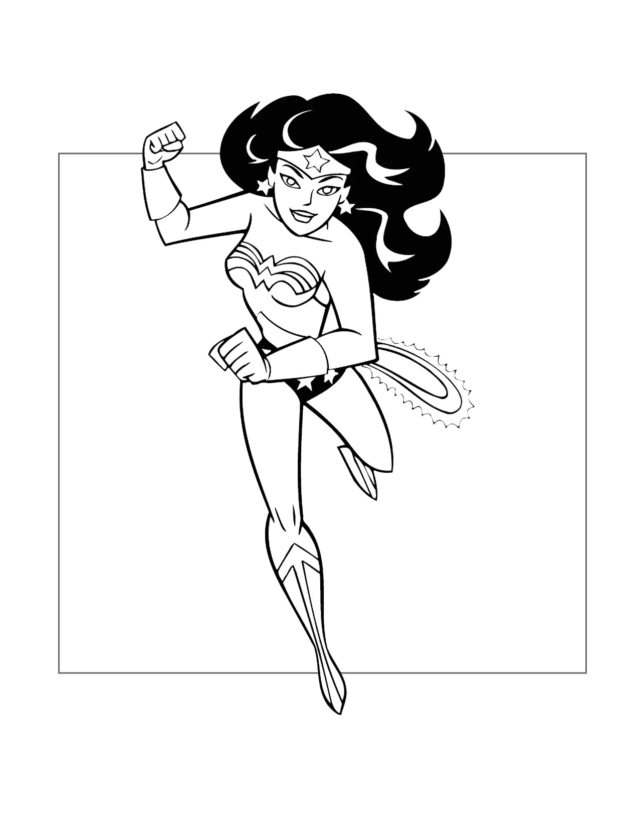 Wonder Woman Superhero Coloring Page