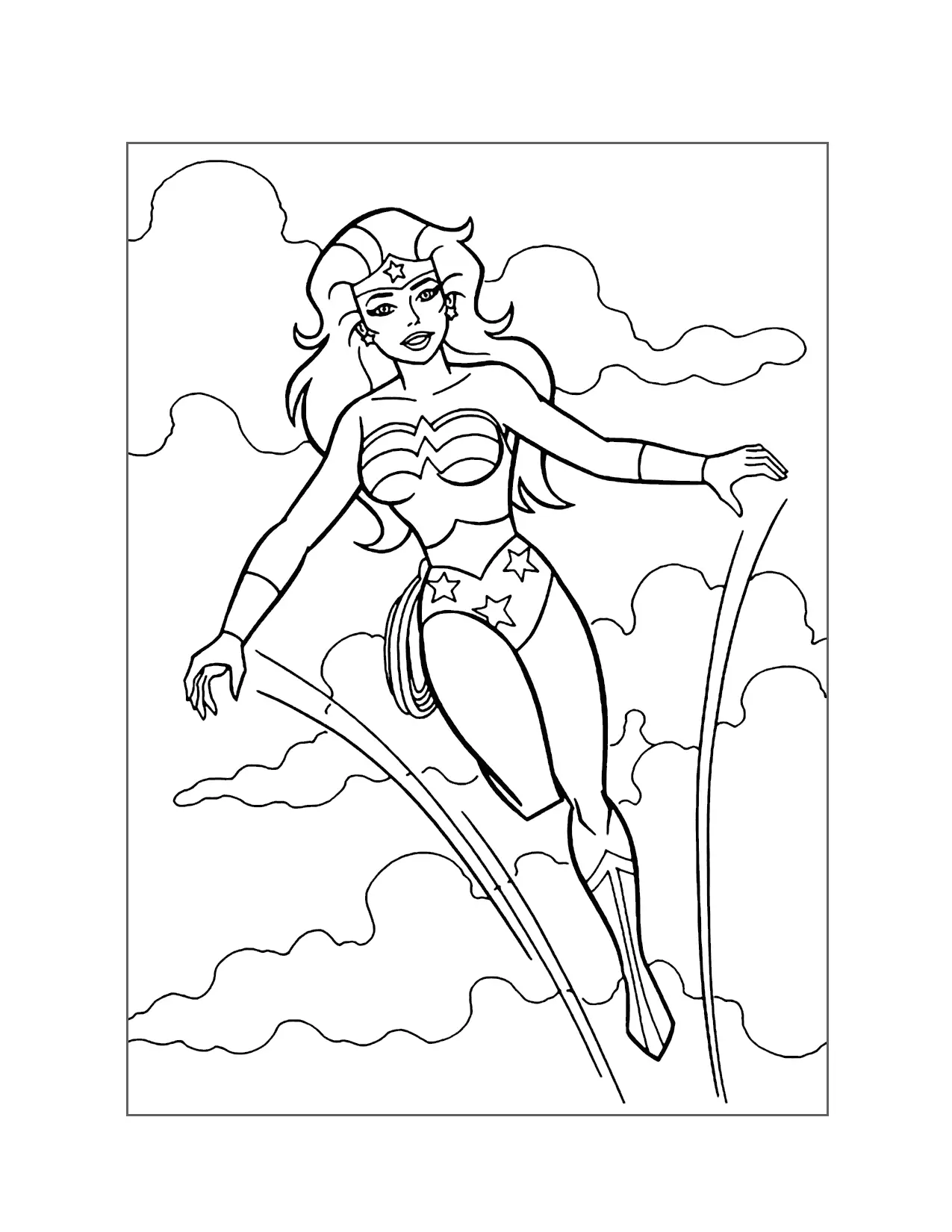 Superhero Wonder Woman Coloring Page