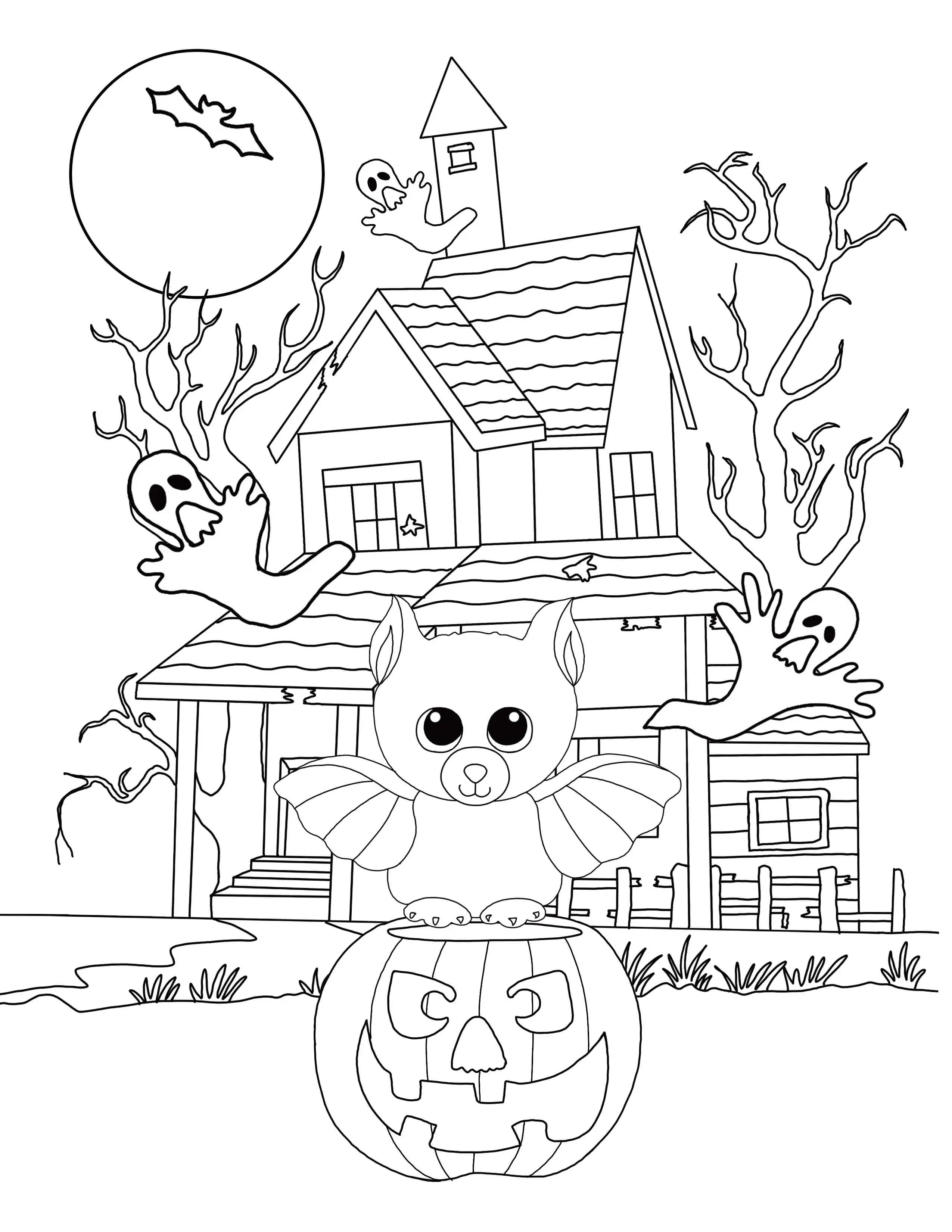 Halloween Beanie Boo Coloring Pages