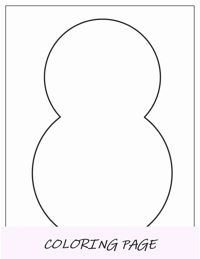 Modelo de boneco de neve pequeno em branco de duas meia página