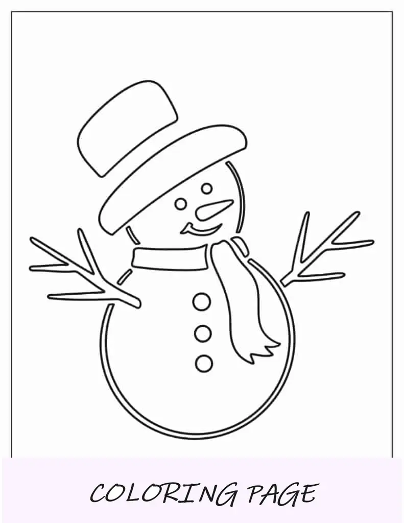 Estêncil de boneco de neve de meia página