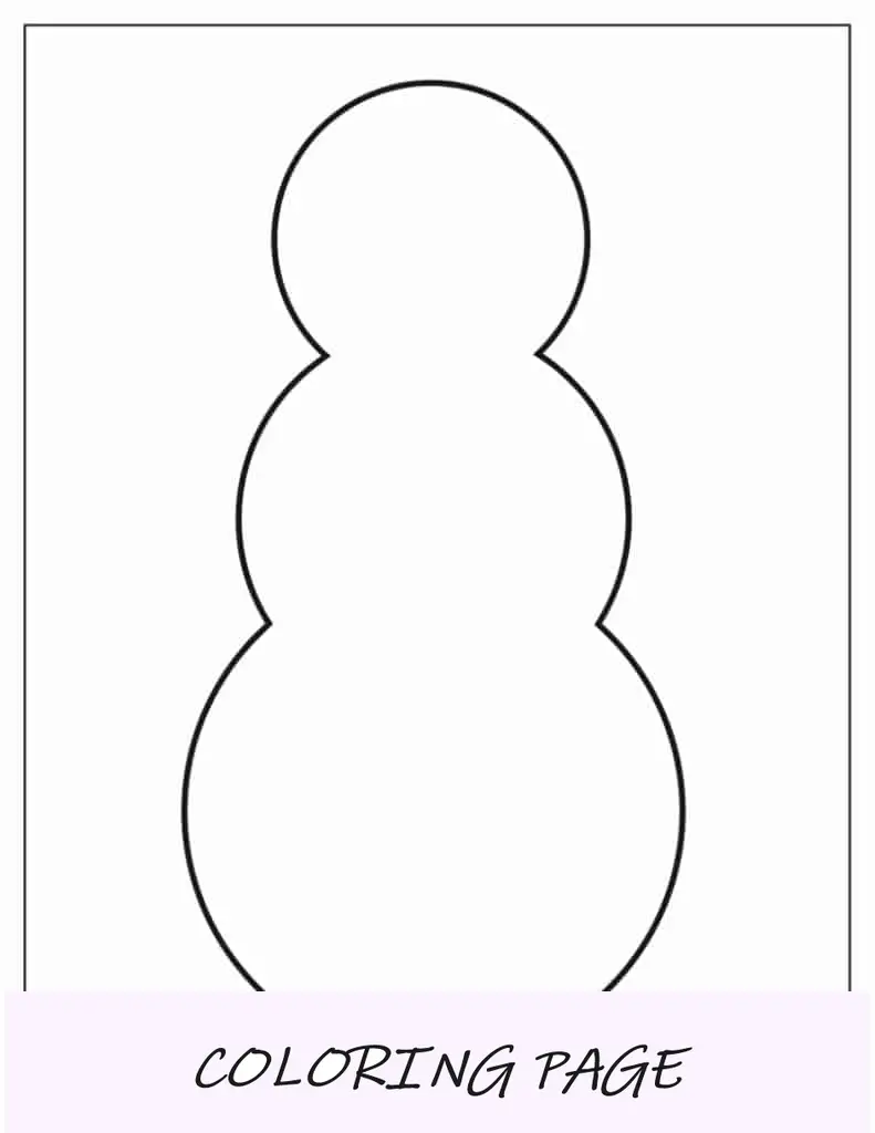 Modelo de boneco de neve em branco simples de duas páginas para crianças