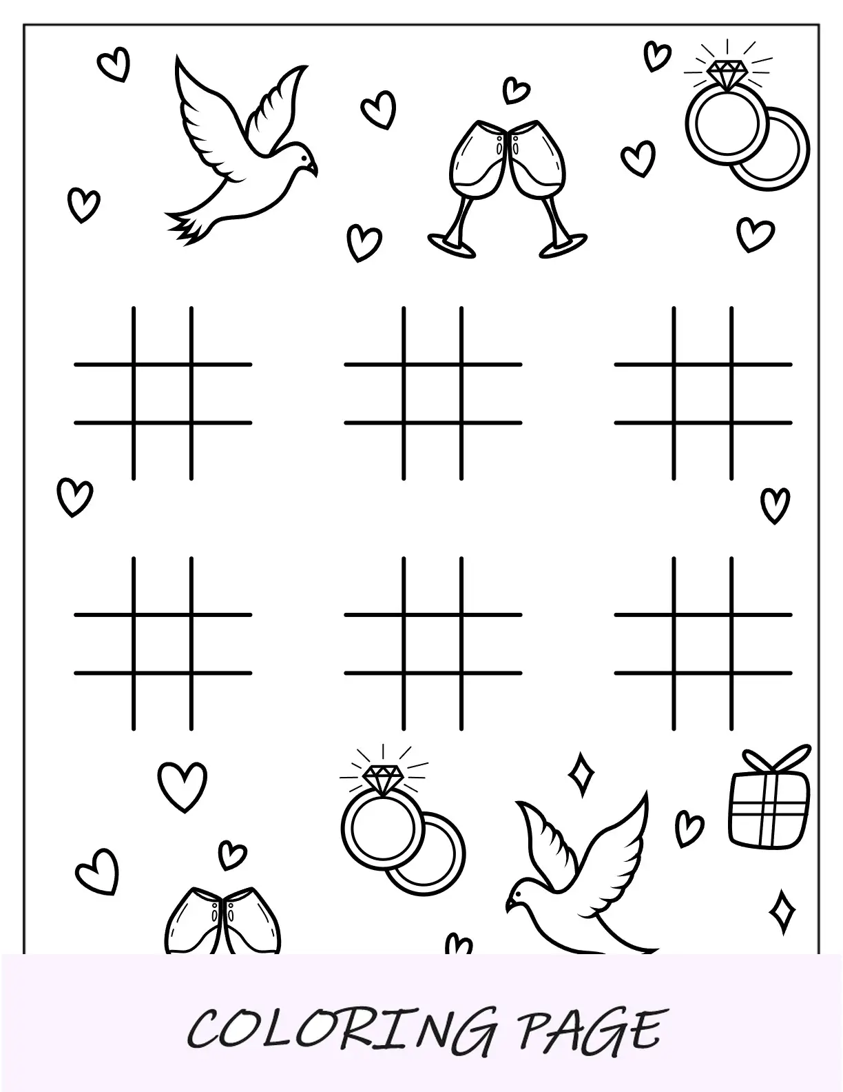 Tic Tac Toe Hochzeit Malvorlagen