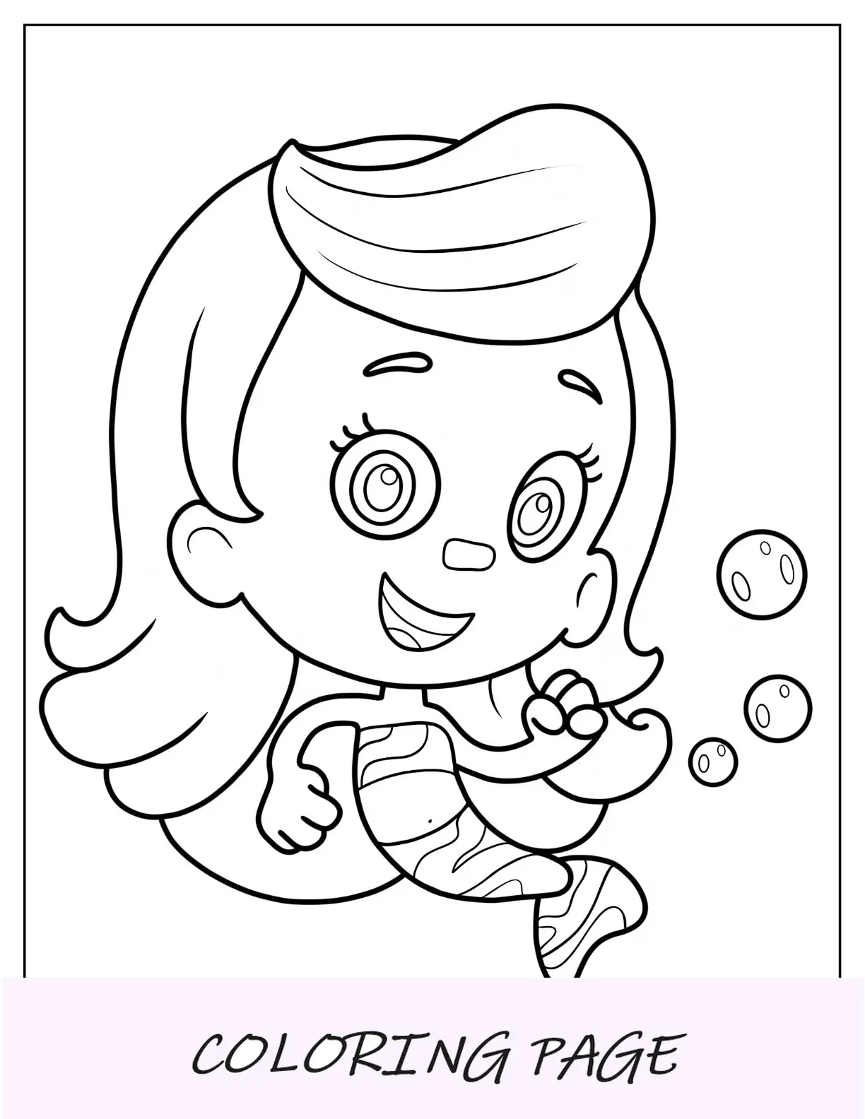 Página para colorir de Bubble Guppies de Molly dançando