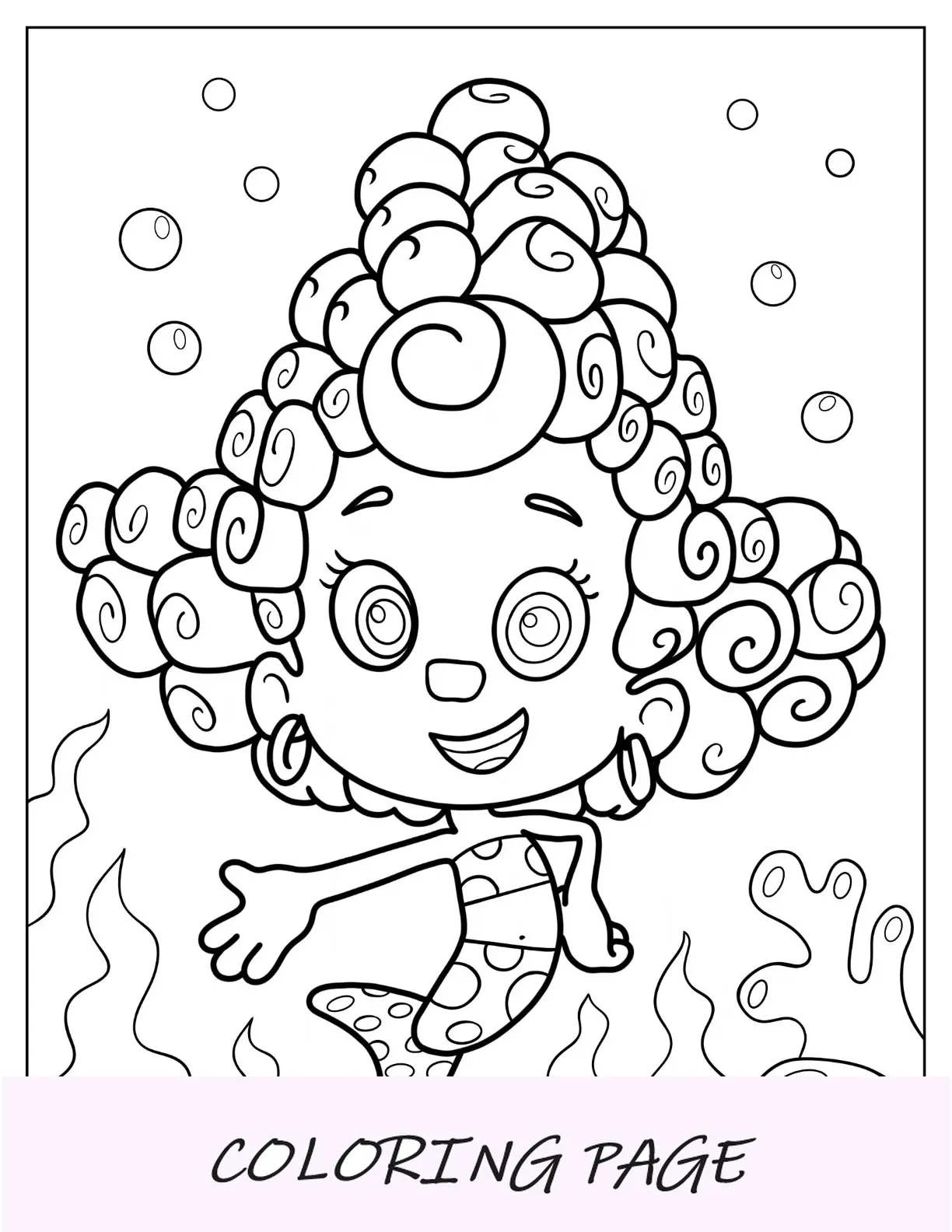 Desenho de Bubble Guppies para colorir de Deema sorridente