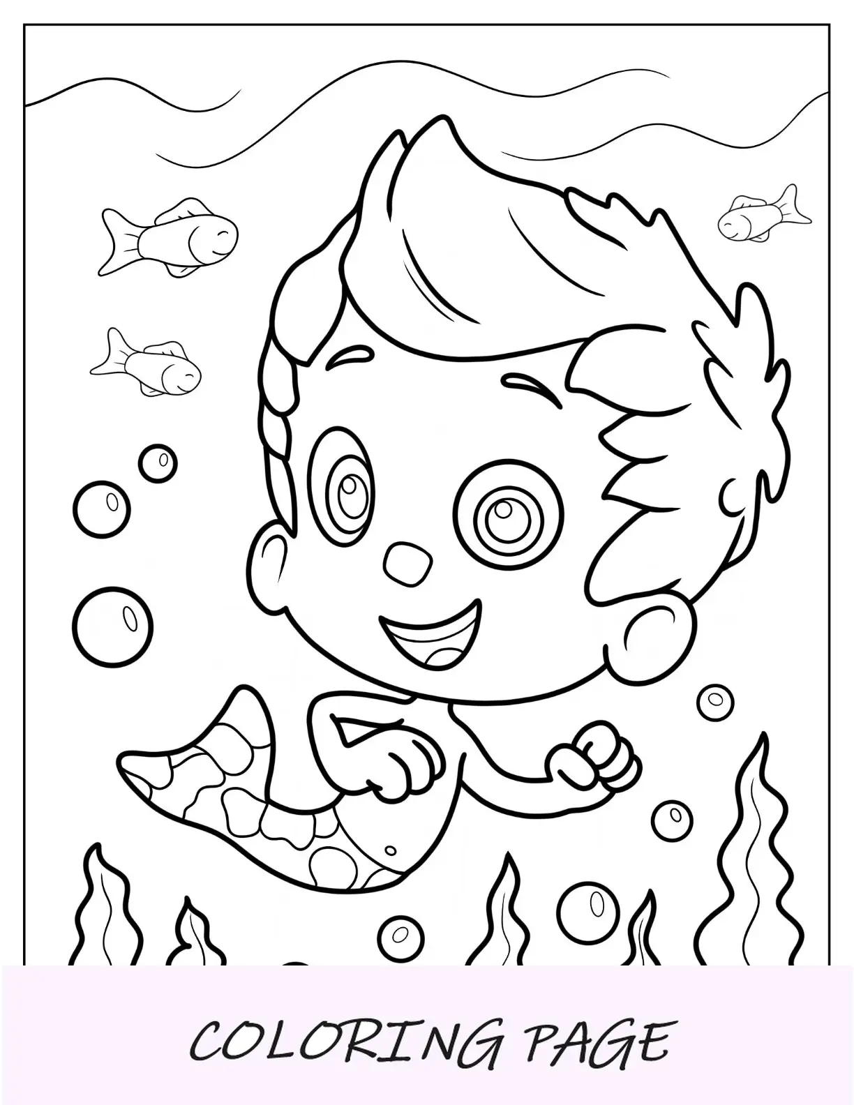 Página para colorir de Bubble Guppies com contorno de Gil Dancing