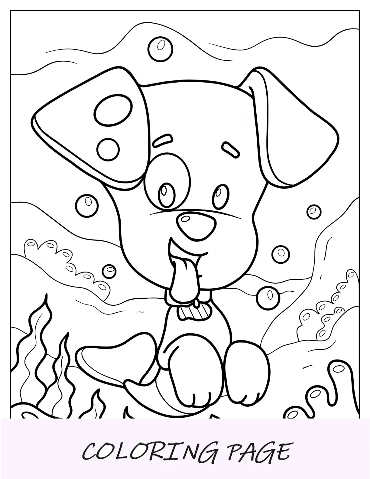 Página para colorir de Bubble Guppies com lindos cachorrinhos Bubble para crianças