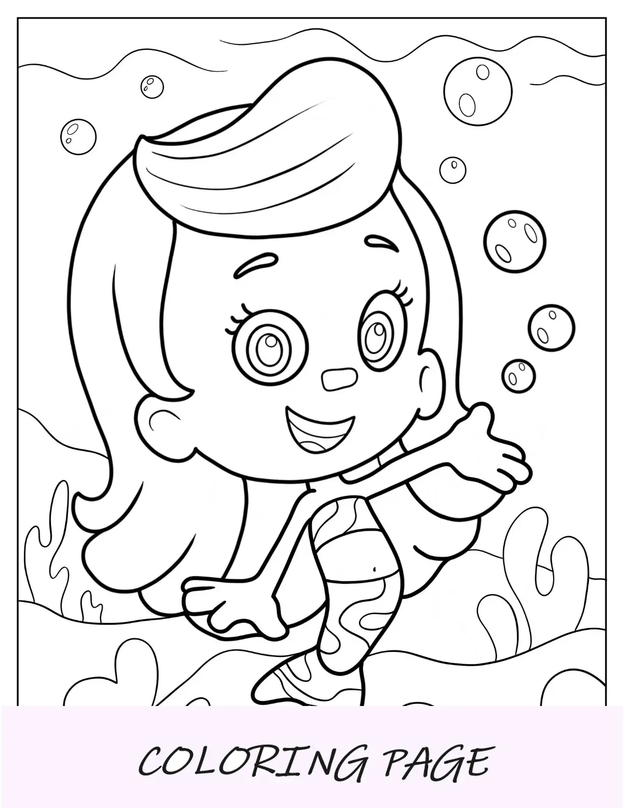 Desenho de Bubble Guppies para colorir da sereia Molly Bubble Guppies
