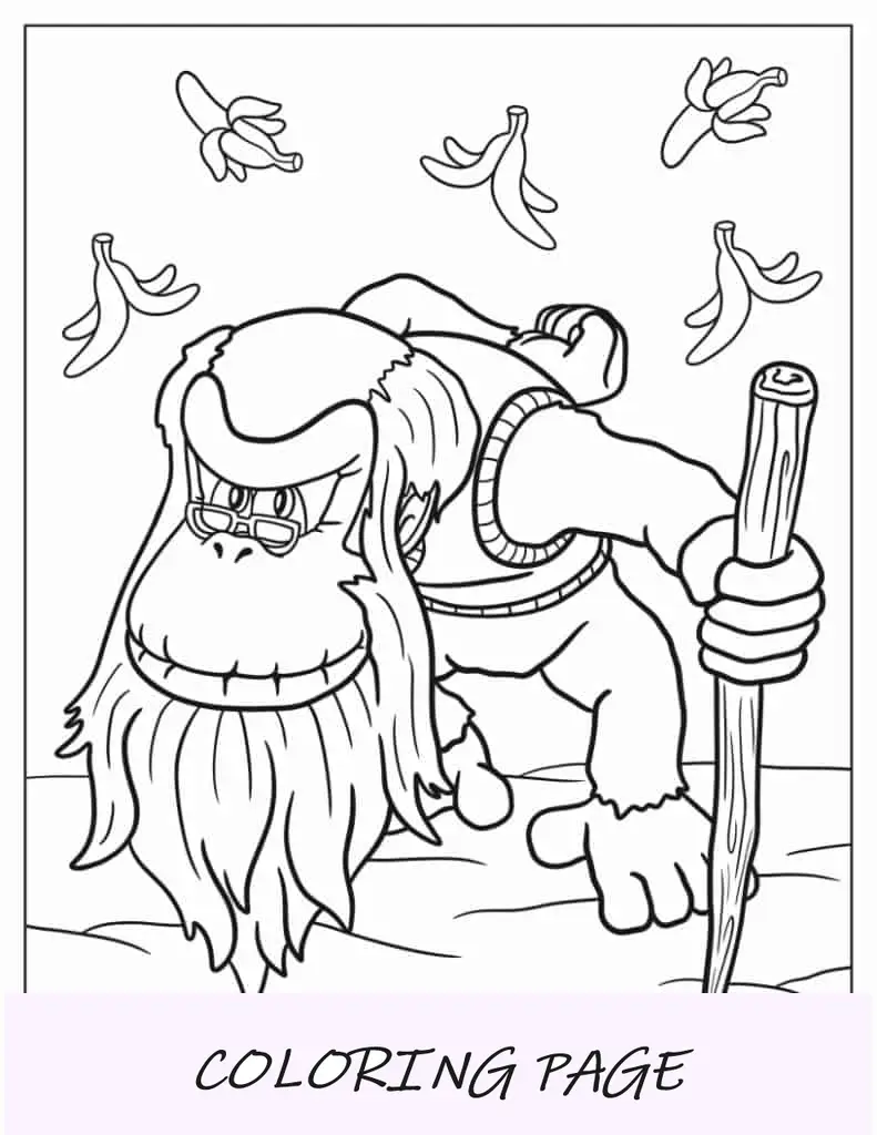 Página para colorir do Velho Kong