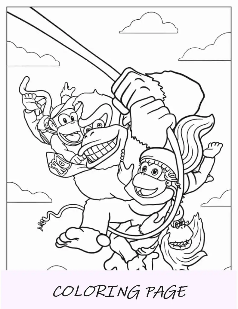 Donkey Kong com Dixie, Diddy e Velho Kong