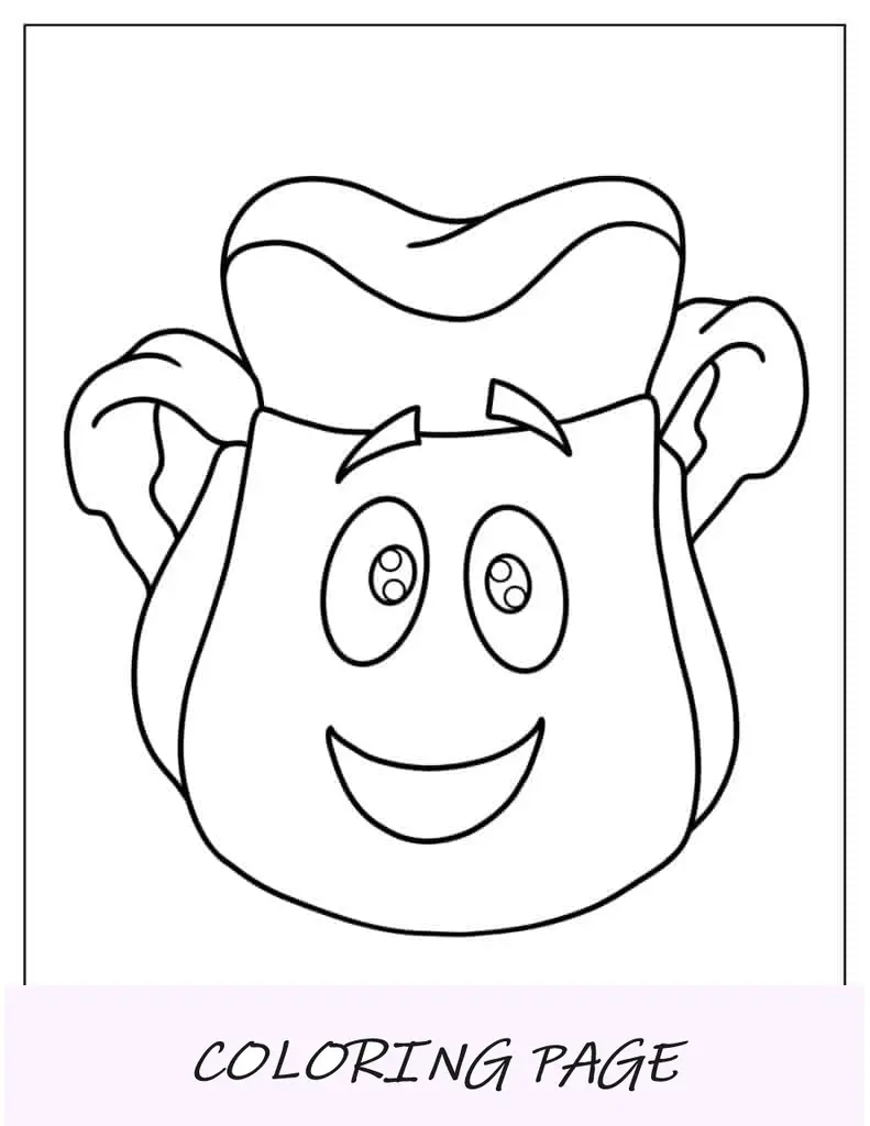 Página para colorear de Doras Mochila