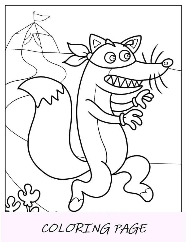 Página para colorear de Swiper de Dora la exploradora