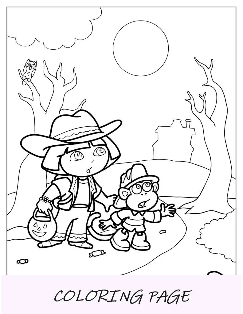 Dora y Botas Truco o trato para Halloween