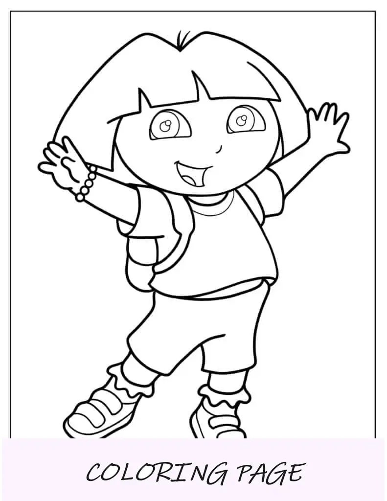 Esquema simple de Dora para que los niños en edad preescolar coloreen